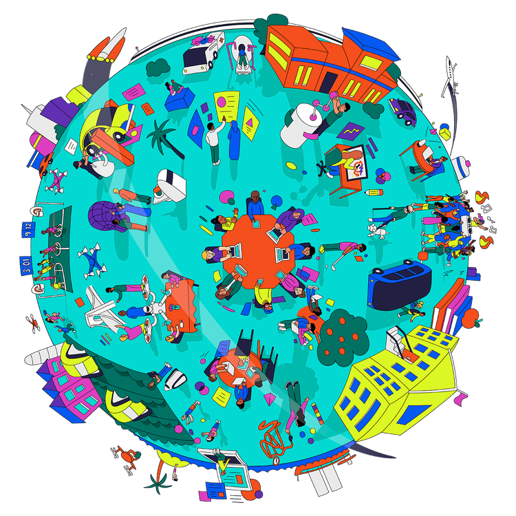 AI education globe illustration